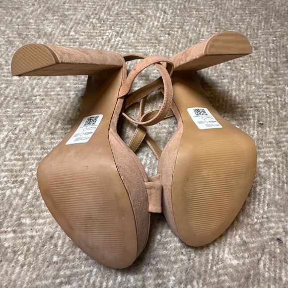 Asos Nude Heels Block Heel Sandals Size 8 - Picture 7 of 12